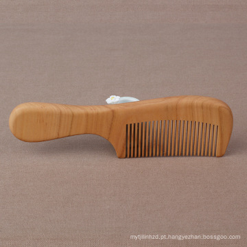 FQ marca cabelo logotipo personalizado dom massagem pêssego pente de madeira